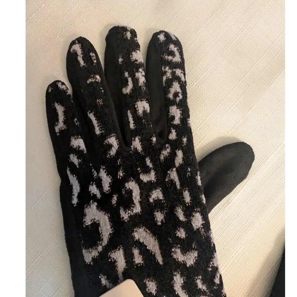 Fadivo New York Animal Print Black Gloves